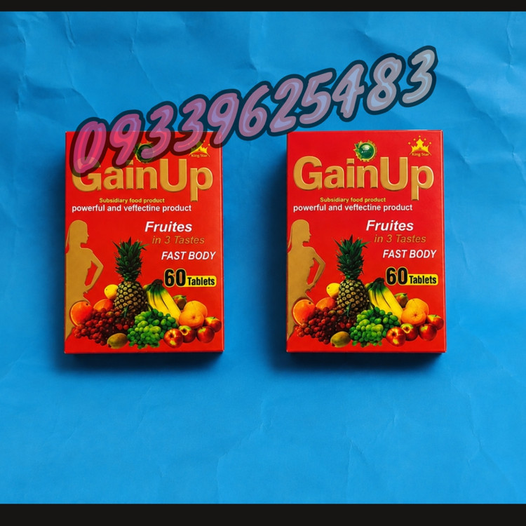 قرص چاقی گین آپ پاکتی میوه بدن 60تایی اصل